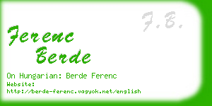 ferenc berde business card